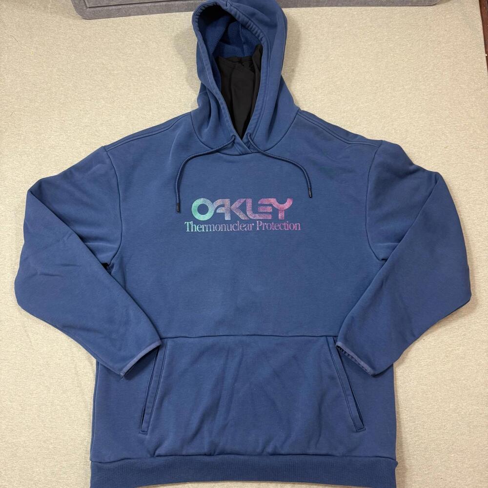 Oakley Hoodie Mens 2XL Blue Winter Rider 2.0 Sweatshirt Thermonuclear Protection - Picture 1 of 9